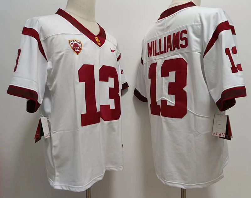 Men USC Trojans 13 Williams White Nike 2025 NCAA Jersey